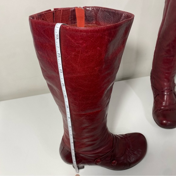 Miz Mooz Burgundy Leather Heeled Boots - Picture 12 of 17